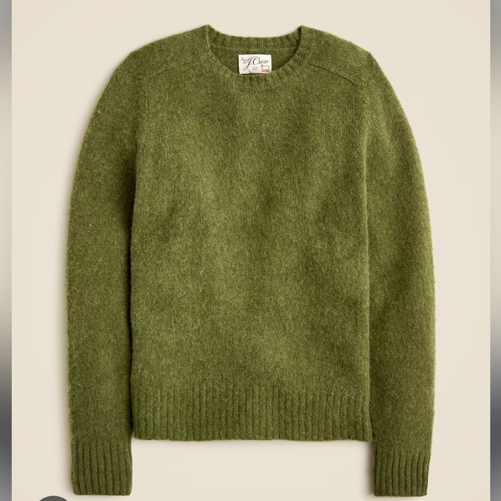 I Crew Men's Brushed Wool Sweater Heather Sprout M